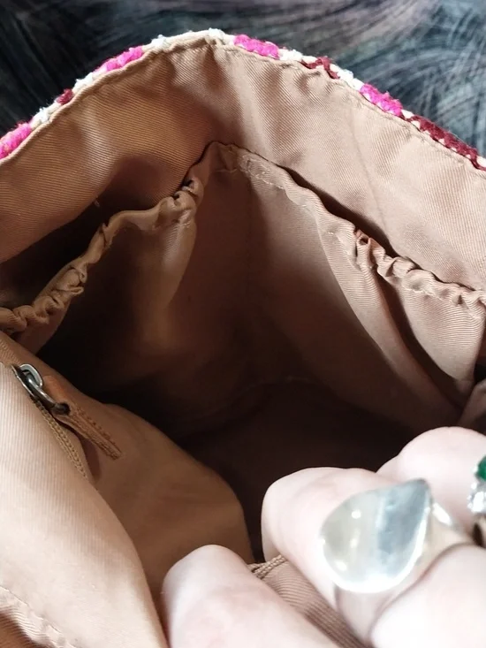 The Sak Tan Embroidered Crossbody Bag with Pink Accent - Picture 7 of 7